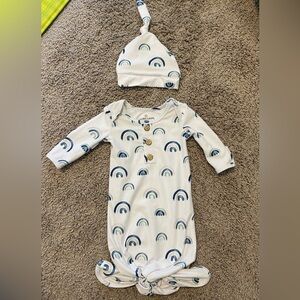 Caden Lane White and Blue Rainbow Kids Pajamas